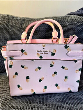 kate spade Pineapple Print Satchel in Pink